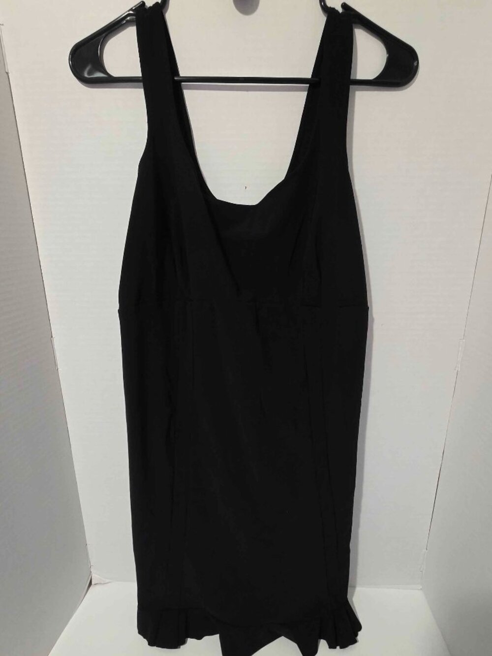 Black Sleeveless Athletic Tennis Dress Scoop Neck Pleated Hem Women's Sz M